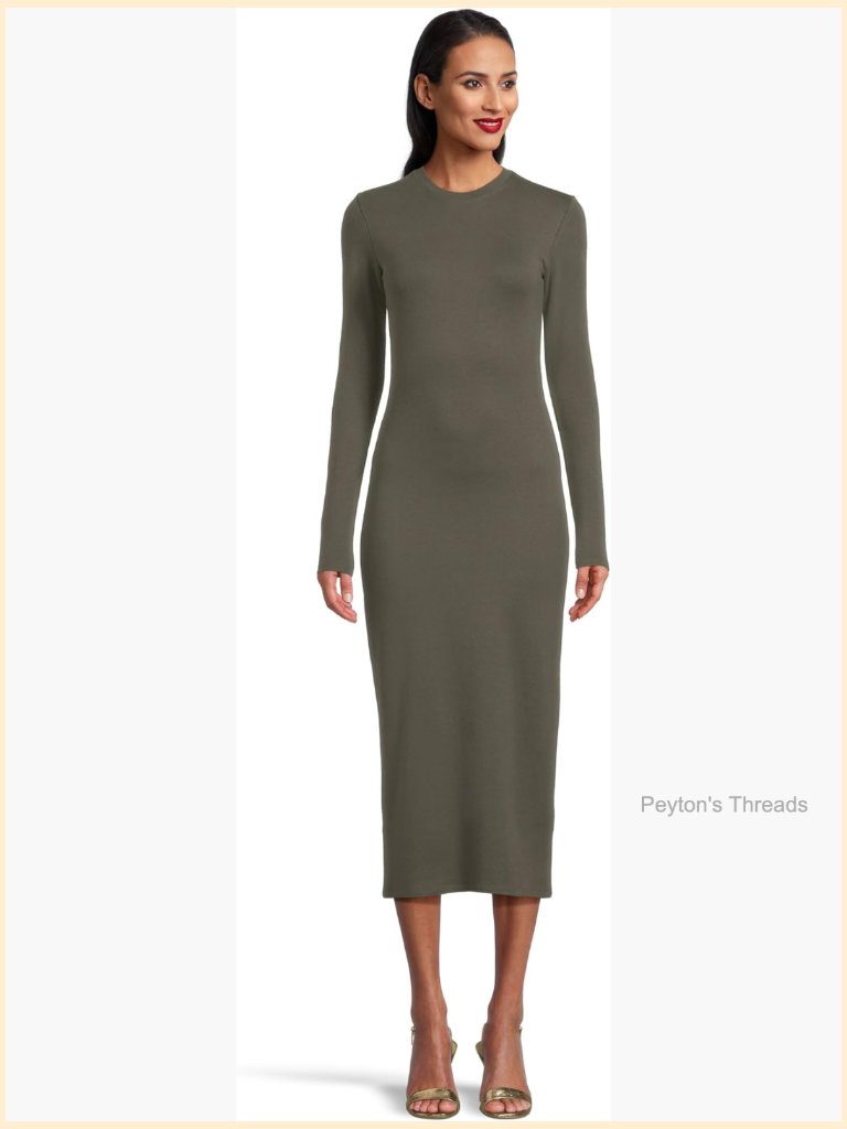Organic Cotton Midi Dress Long Sleeve